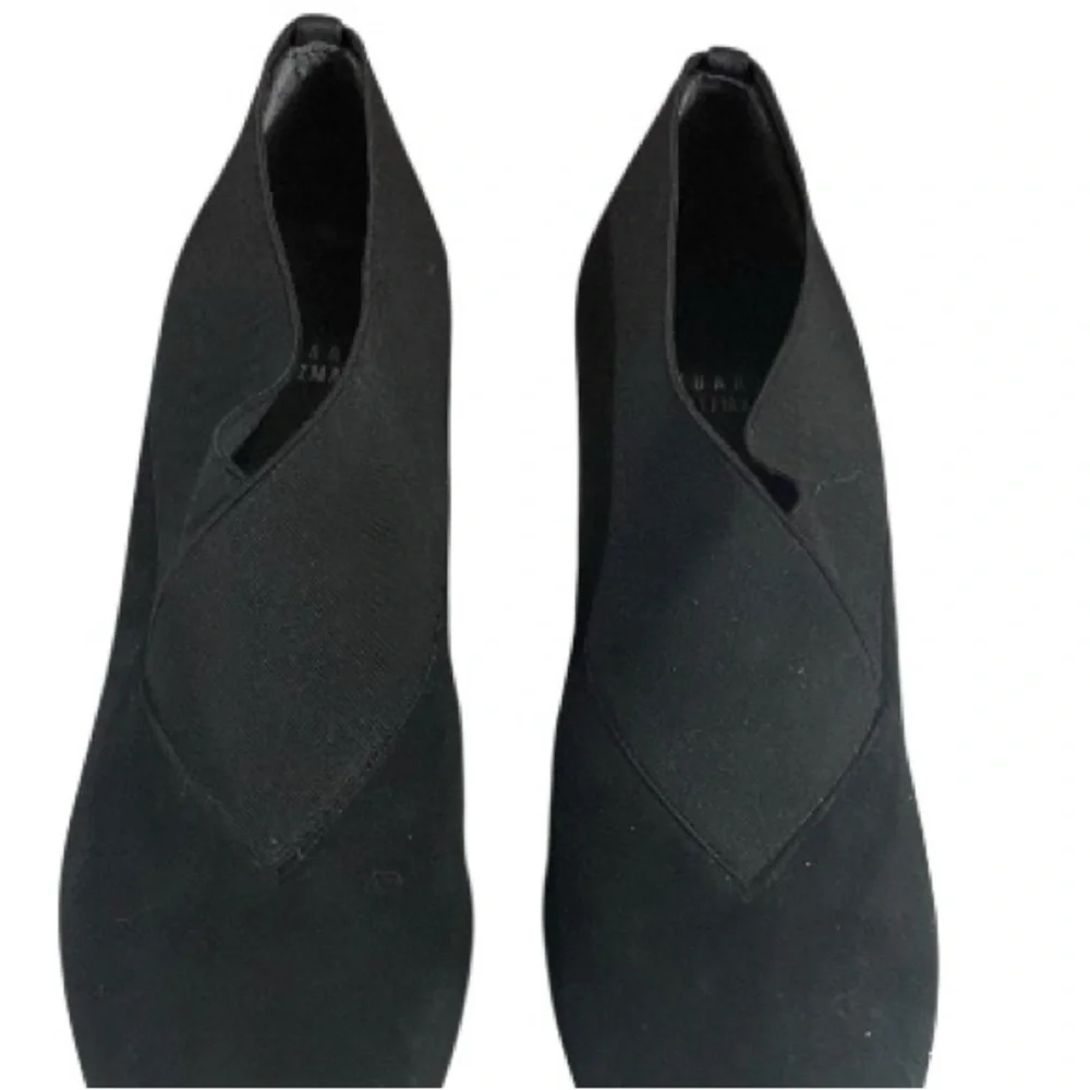 Stuart Weitzman Booties, High Heels 3.25”, Sz 8.5, Suede Leather, Neutral​